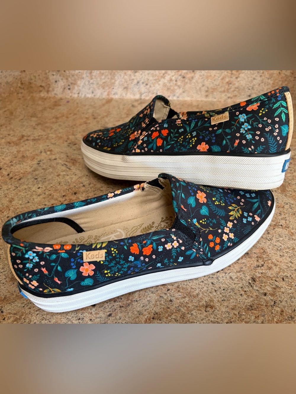 Keds Women’s Floral Slip-On Platform Sneakers - Rifle Paper Co